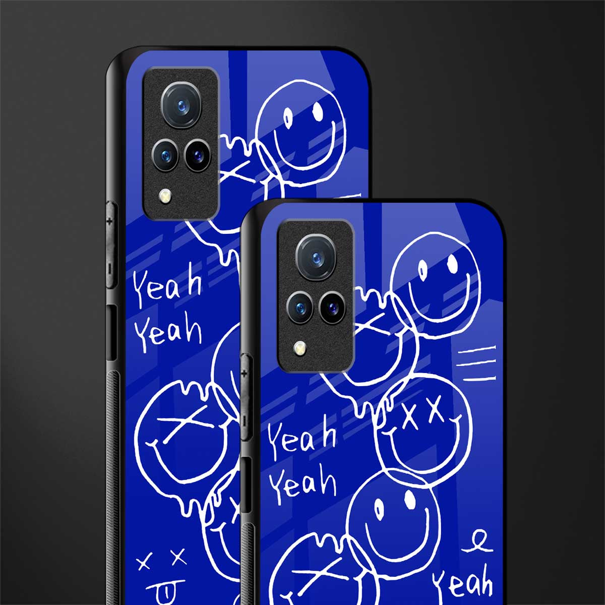 sassy smiley faces glass case for vivo v21 5g image-2