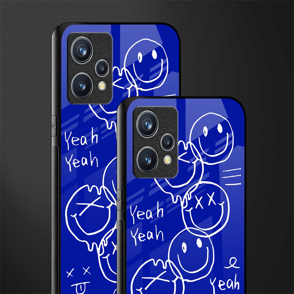 sassy smiley faces glass case for realme 9 4g image-2
