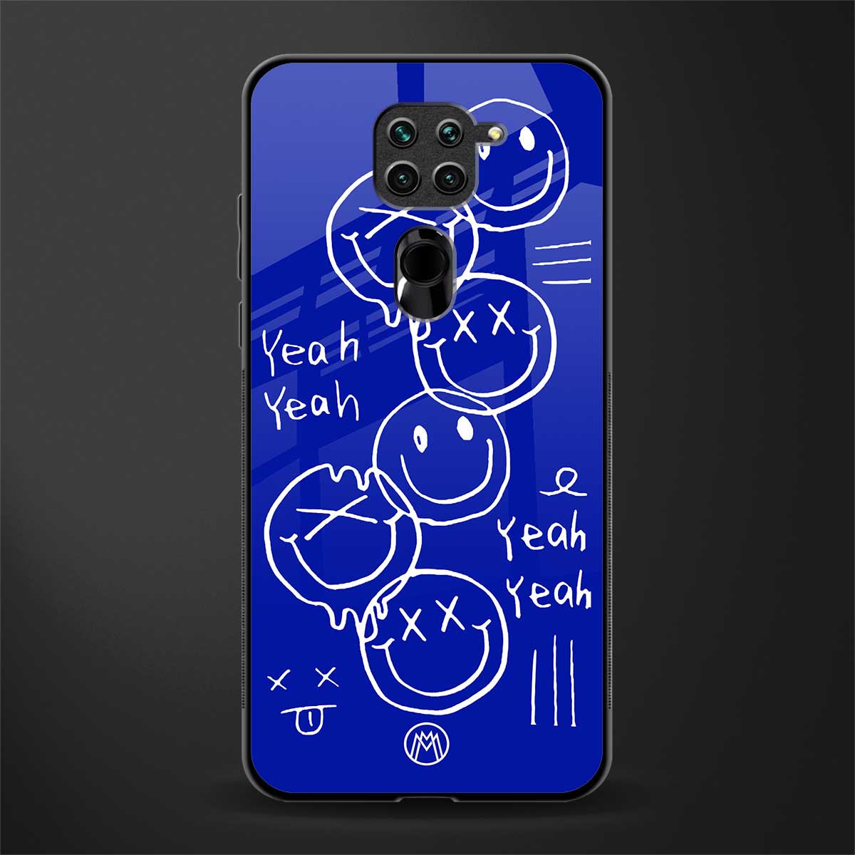 sassy smiley faces glass case for redmi note 9 image