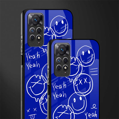 sassy smiley faces glass case for redmi note 11s image-2