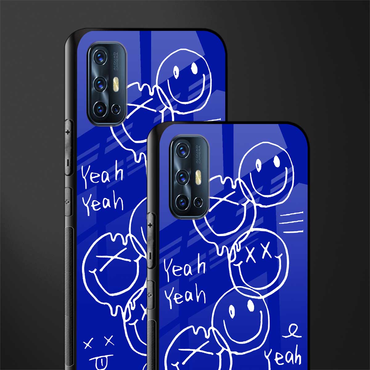 sassy smiley faces glass case for vivo v17 image-2