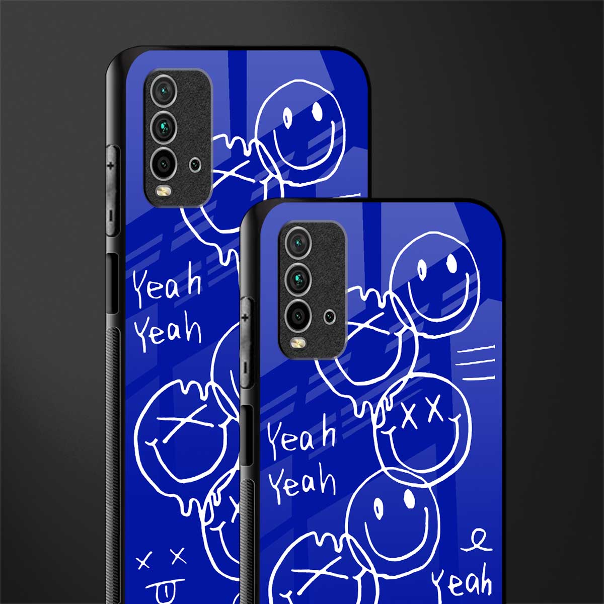 sassy smiley faces glass case for redmi 9 power image-2
