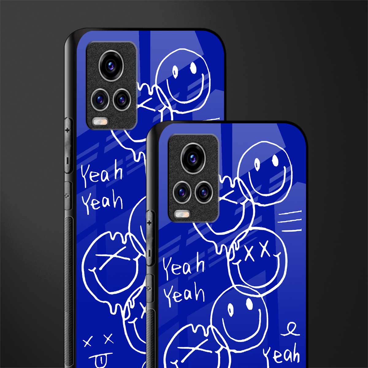 sassy smiley faces glass case for vivo v20 pro image-2