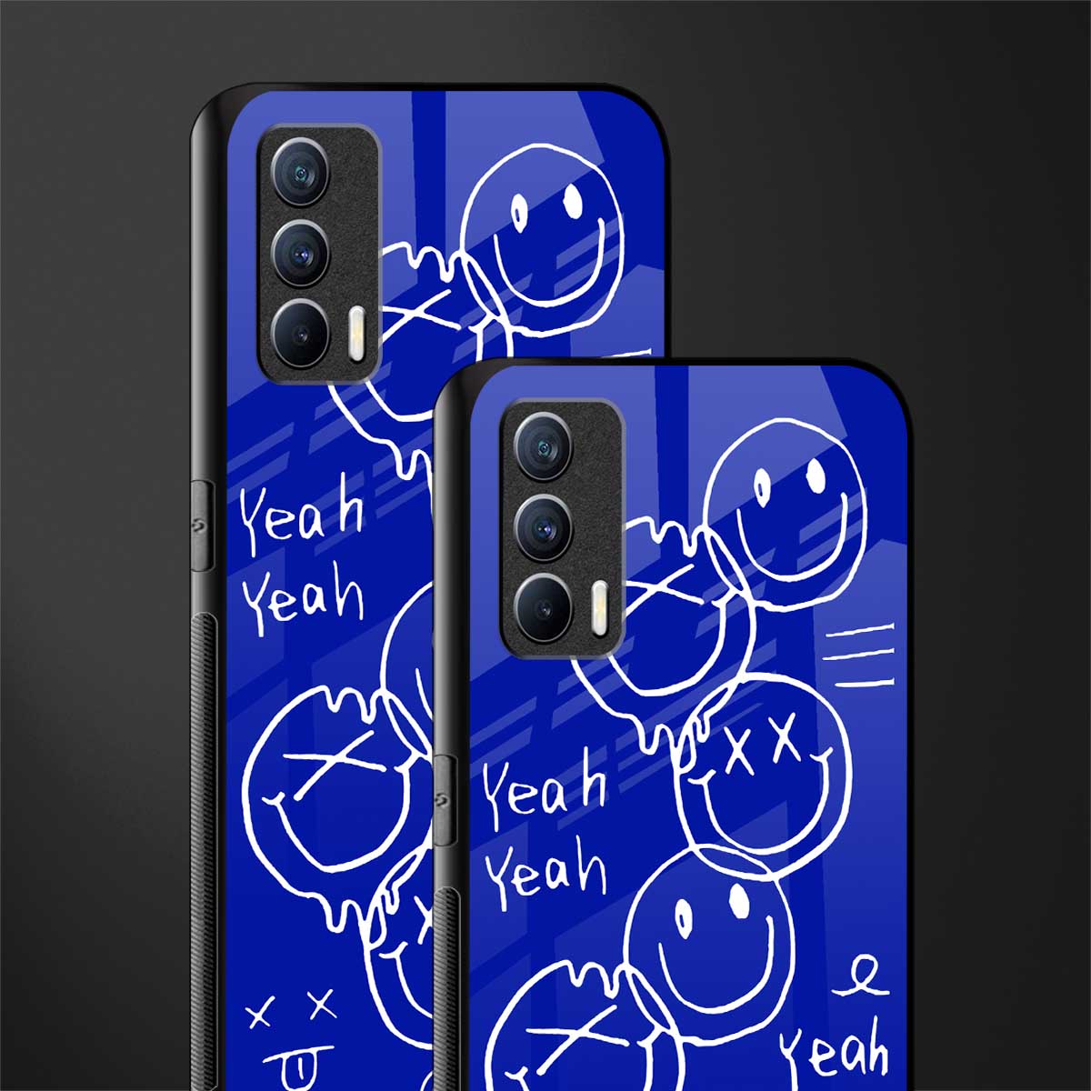 sassy smiley faces glass case for realme x7 image-2
