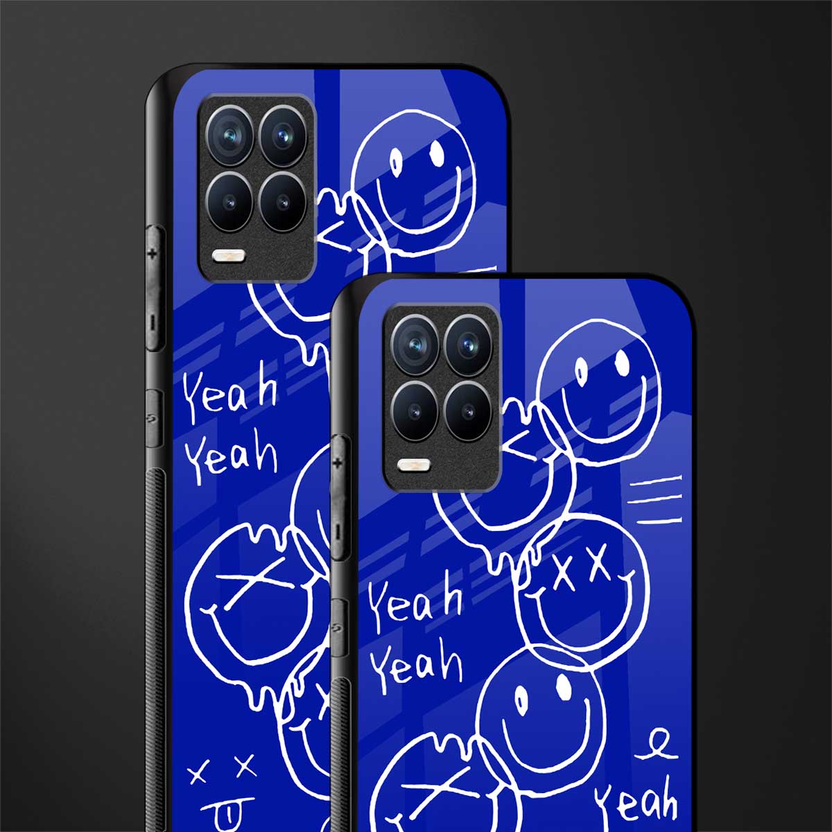 sassy smiley faces glass case for realme 8 4g image-2