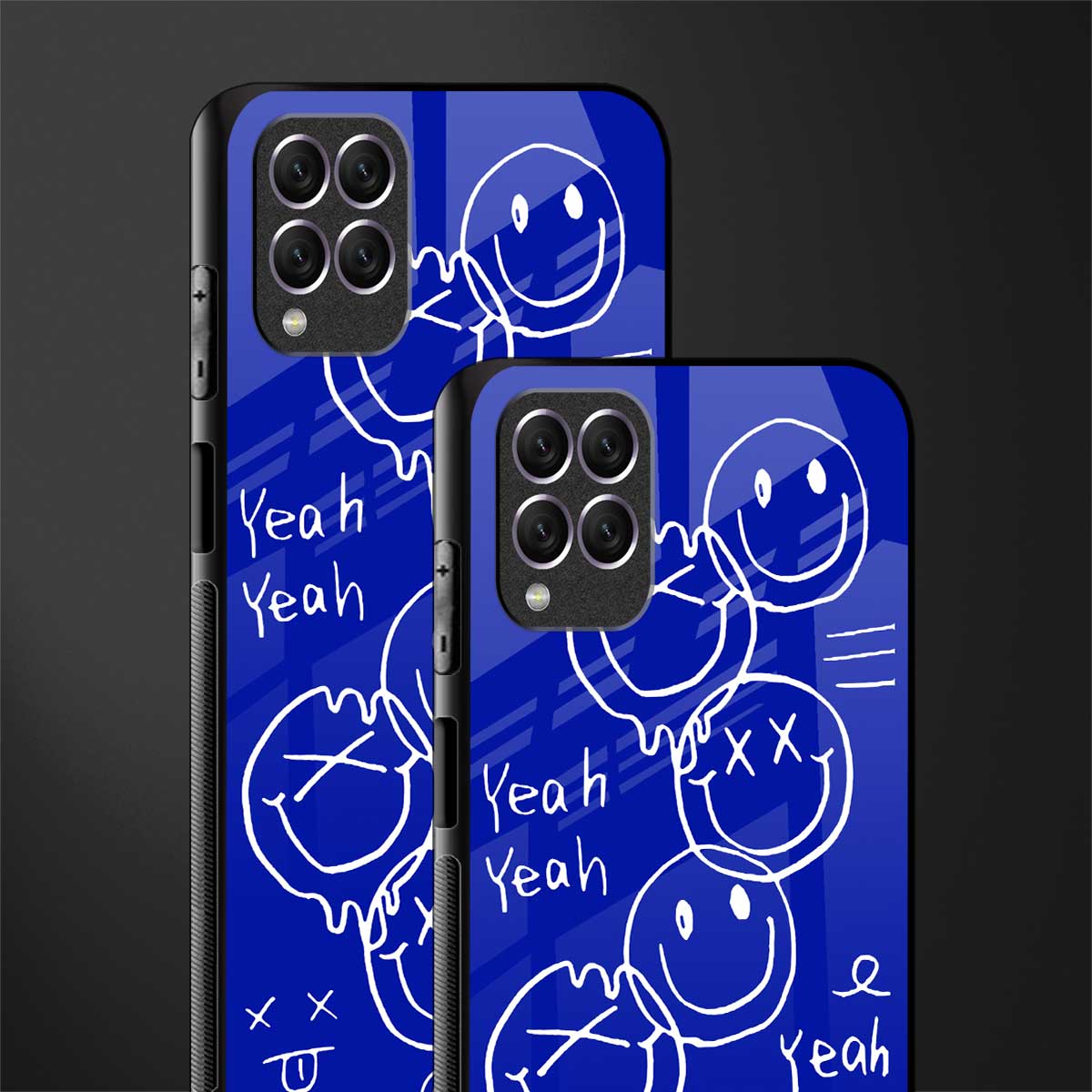 sassy smiley faces glass case for samsung galaxy f62 image-2