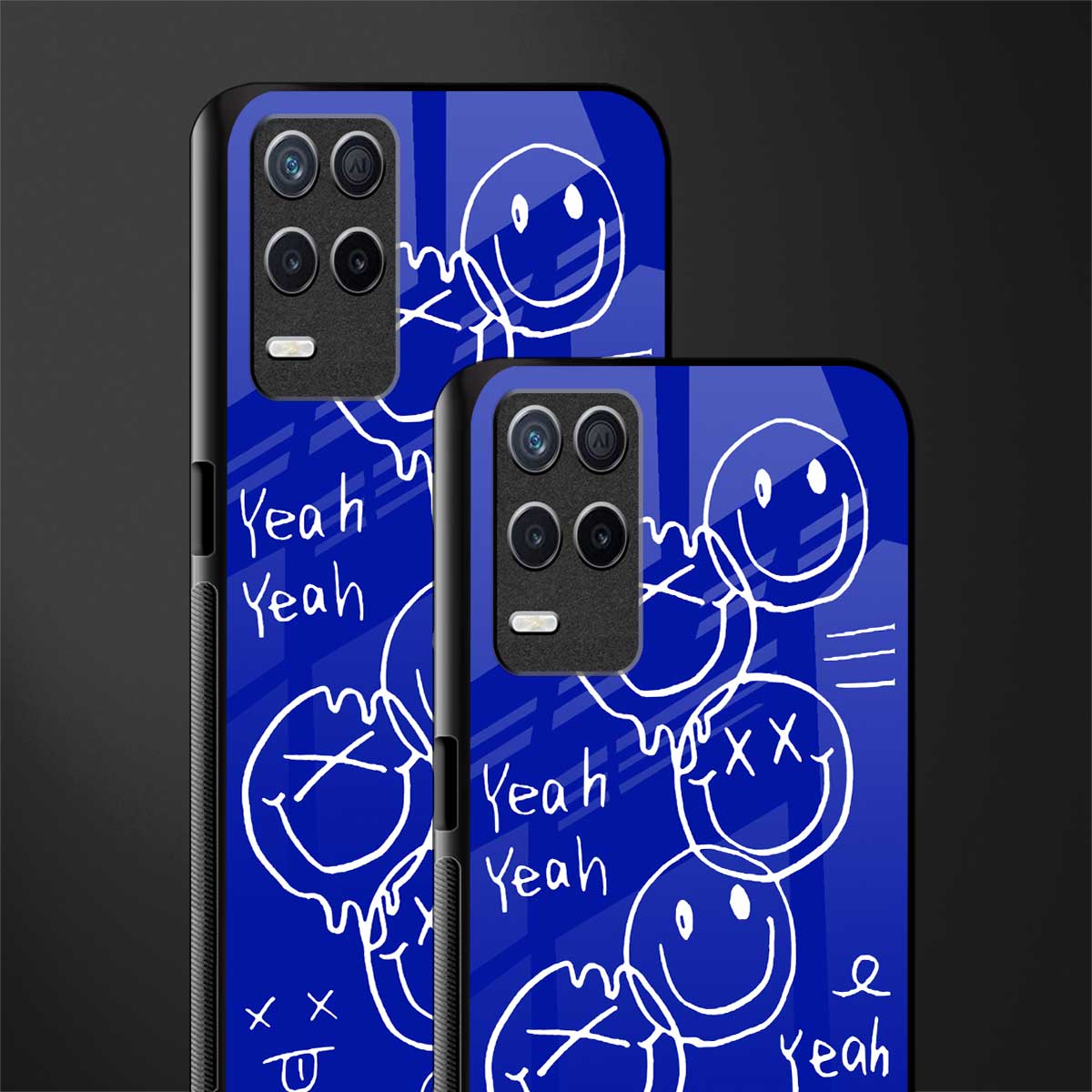 sassy smiley faces glass case for realme narzo 30 5g image-2