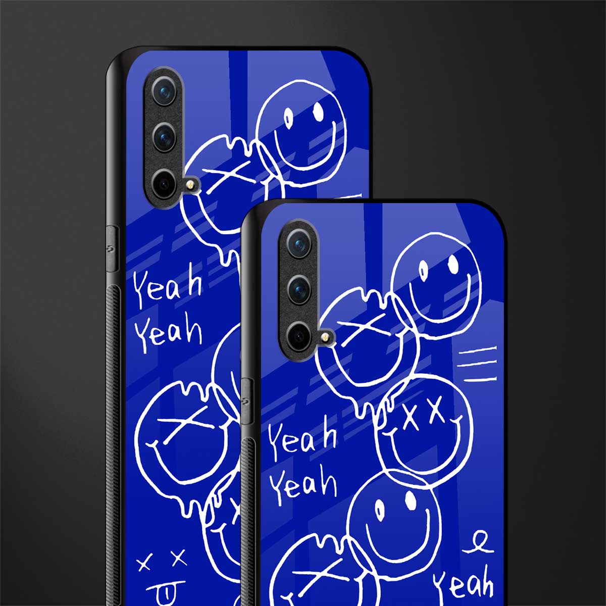 sassy smiley faces glass case for oneplus nord ce 5g image-2