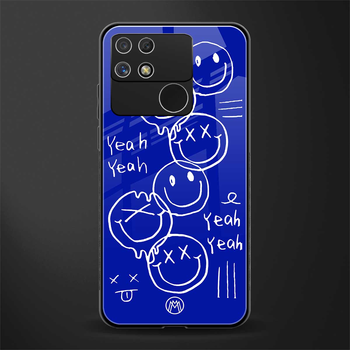 sassy smiley faces back phone cover | glass case for realme narzo 50a