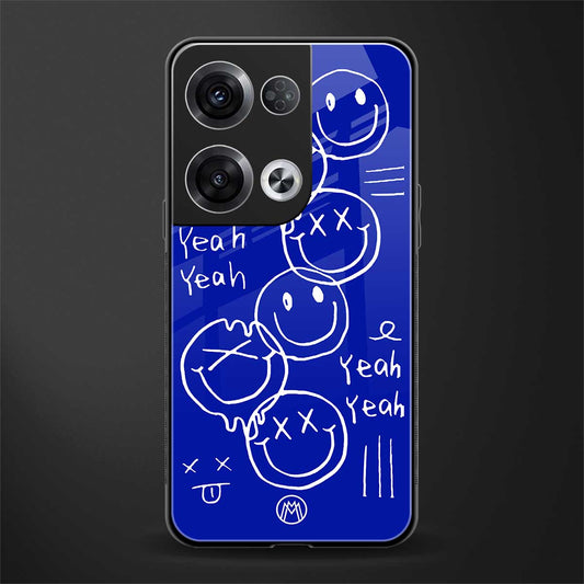 sassy smiley faces back phone cover | glass case for oppo reno 8