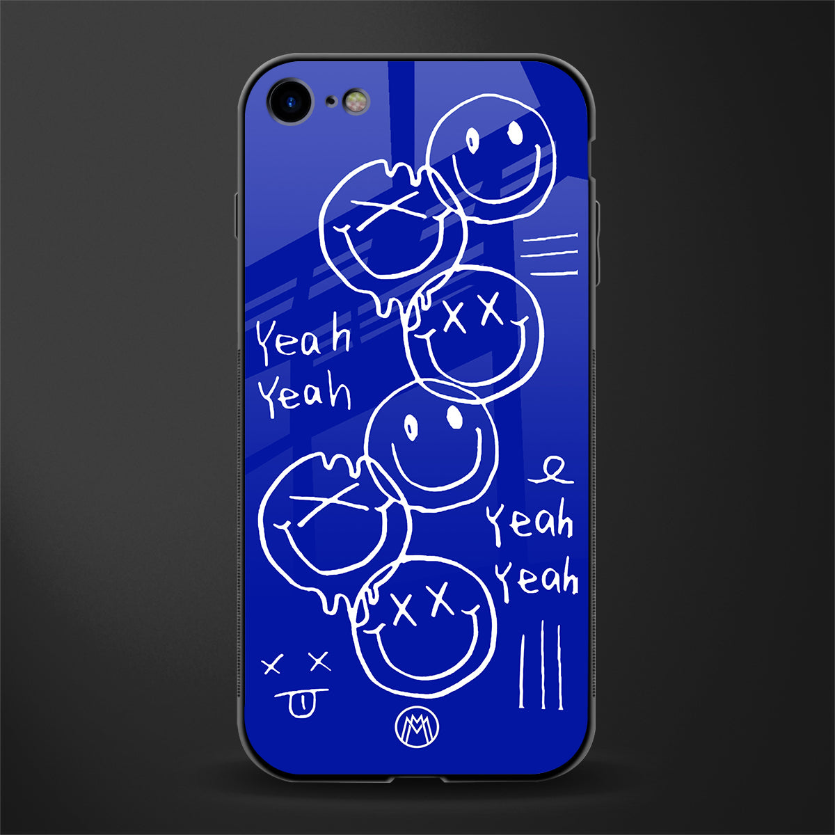 sassy smiley faces glass case for iphone 8 image