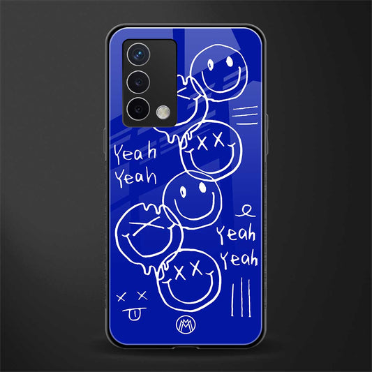 sassy smiley faces back phone cover | glass case for oppo a74 4g