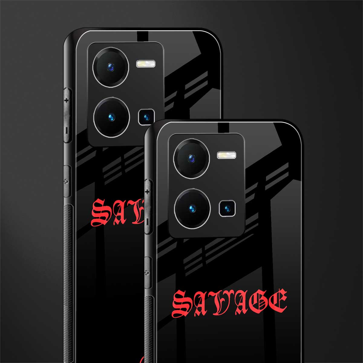 savage back phone cover | glass case for vivo y35 4g