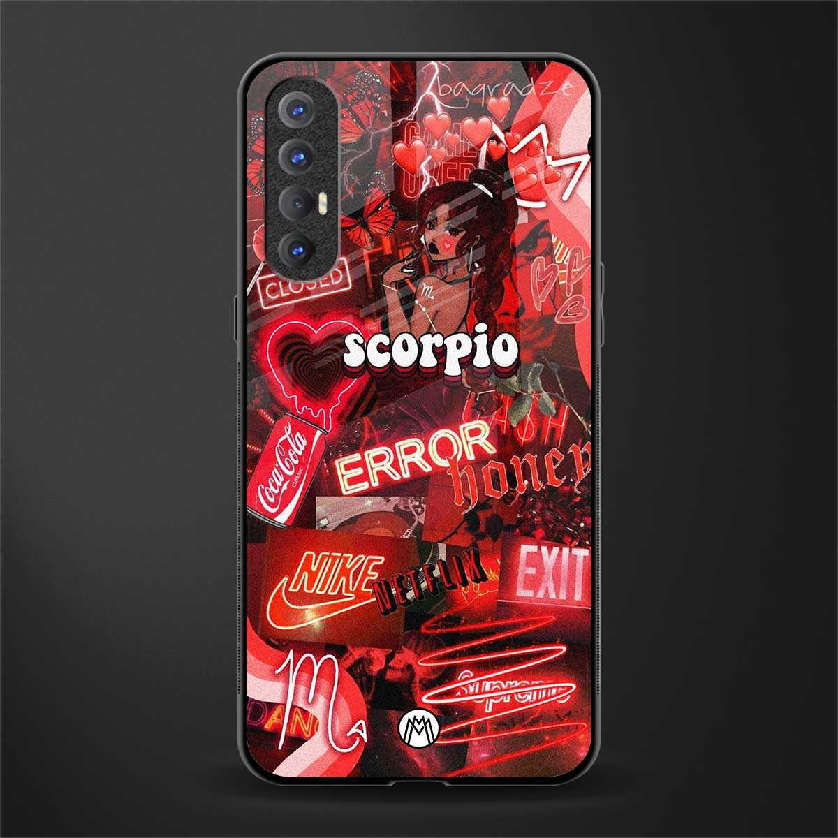 scorpio aesthetic collage glass case for oppo reno 3 pro image