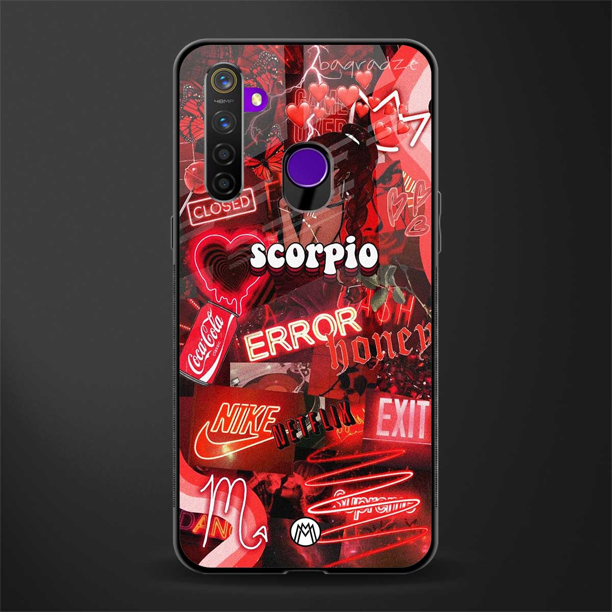 scorpio aesthetic collage glass case for realme 5i image