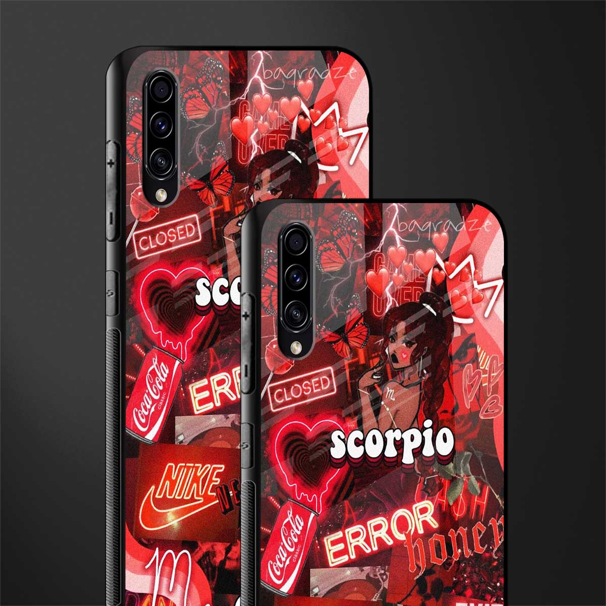 scorpio aesthetic collage glass case for samsung galaxy a70 image-2