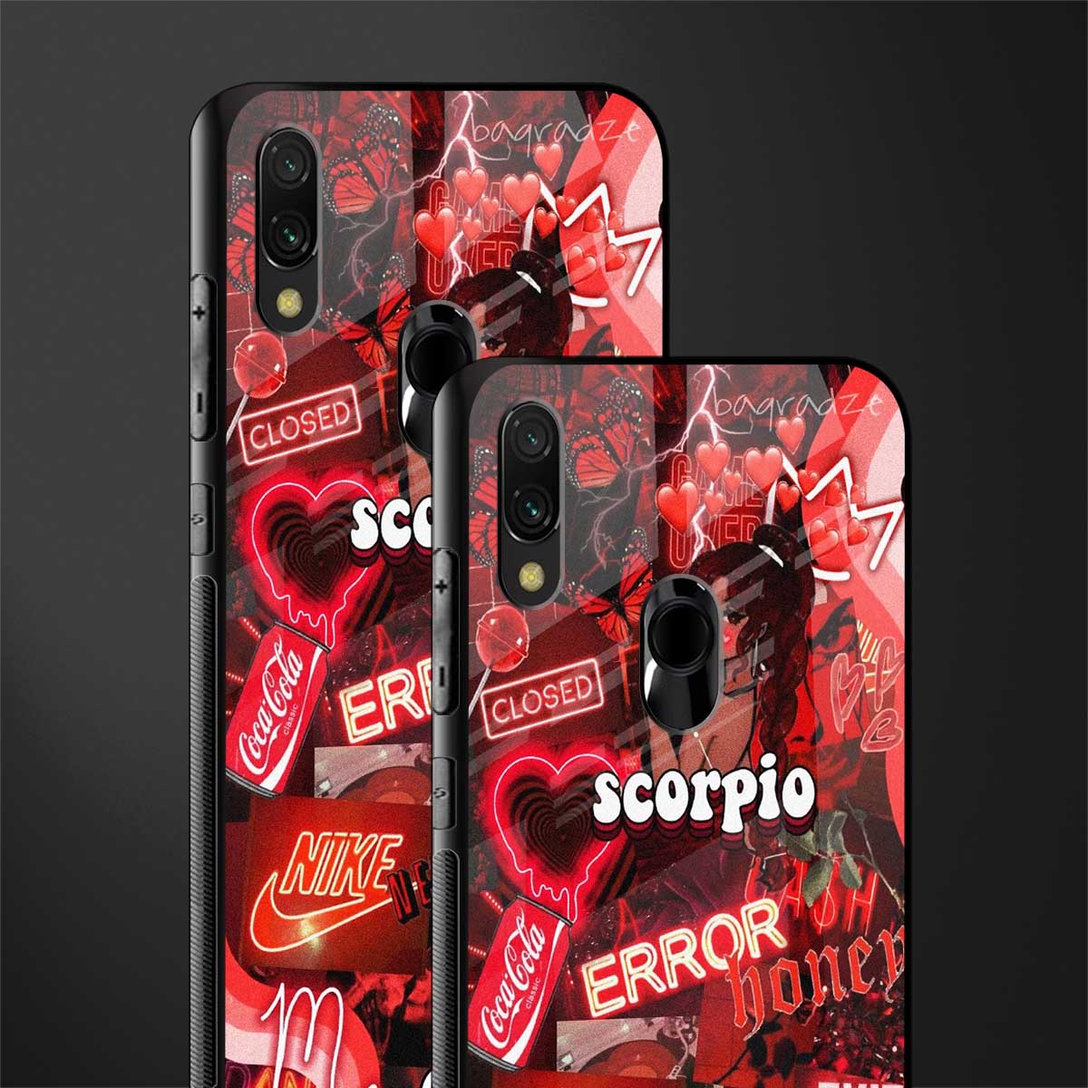scorpio aesthetic collage glass case for redmi y3 image-2