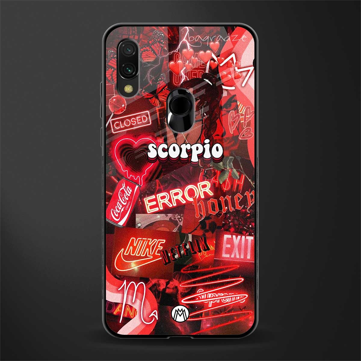 scorpio aesthetic collage glass case for redmi y3 image