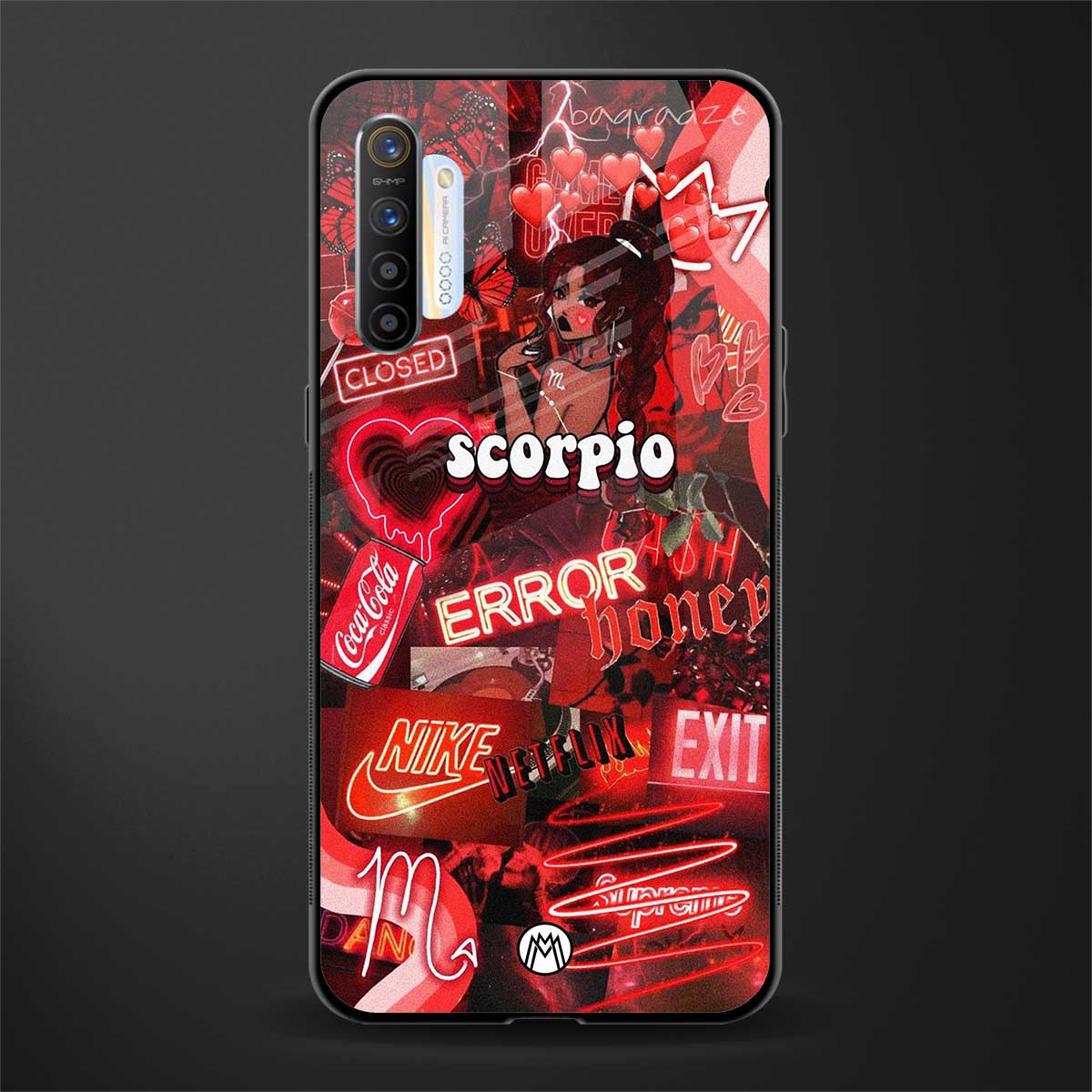 scorpio aesthetic collage glass case for realme x2 image