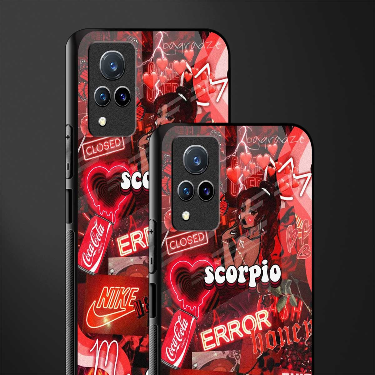 scorpio aesthetic collage glass case for vivo v21 5g image-2