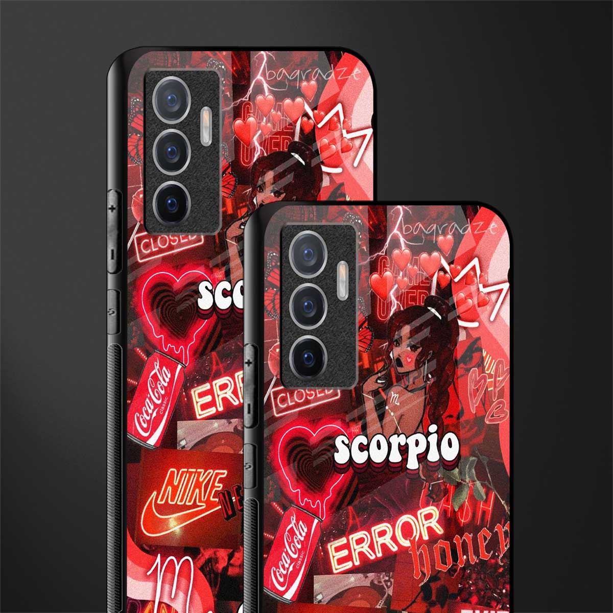 scorpio aesthetic collage glass case for vivo v23e image-2