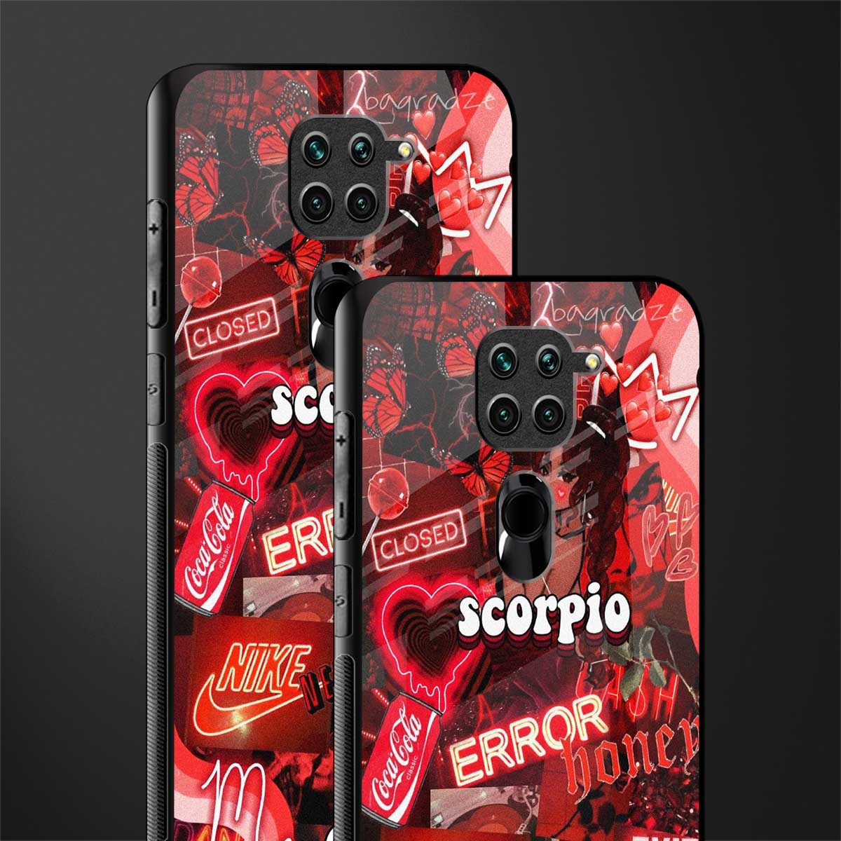 scorpio aesthetic collage glass case for redmi note 9 image-2