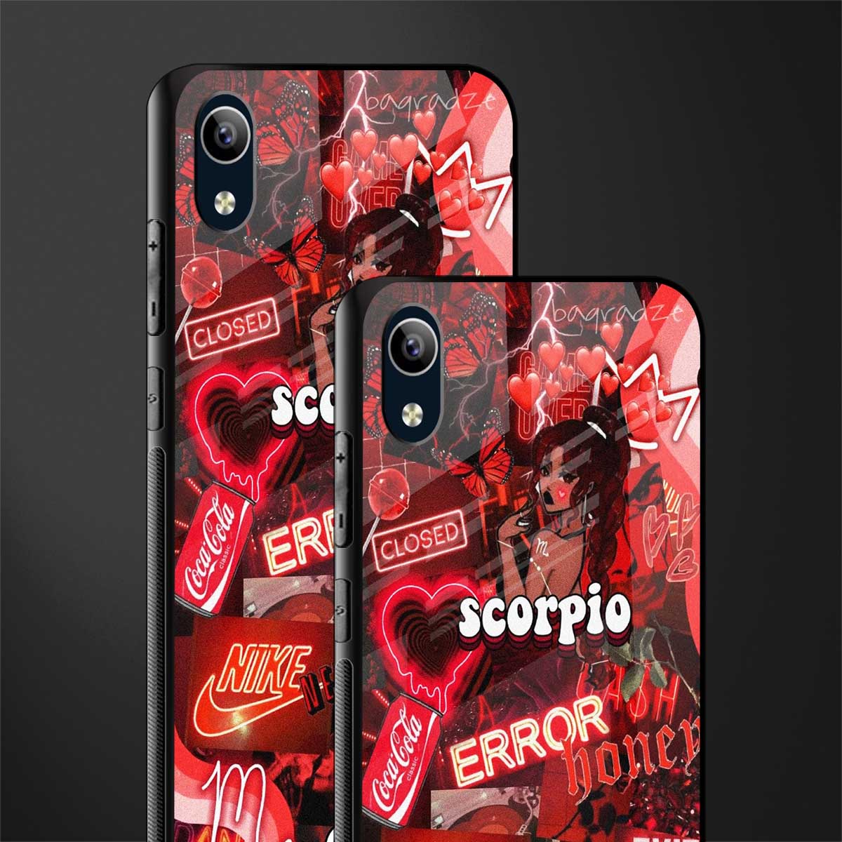 scorpio aesthetic collage glass case for vivo y1s without fingerprint image-2