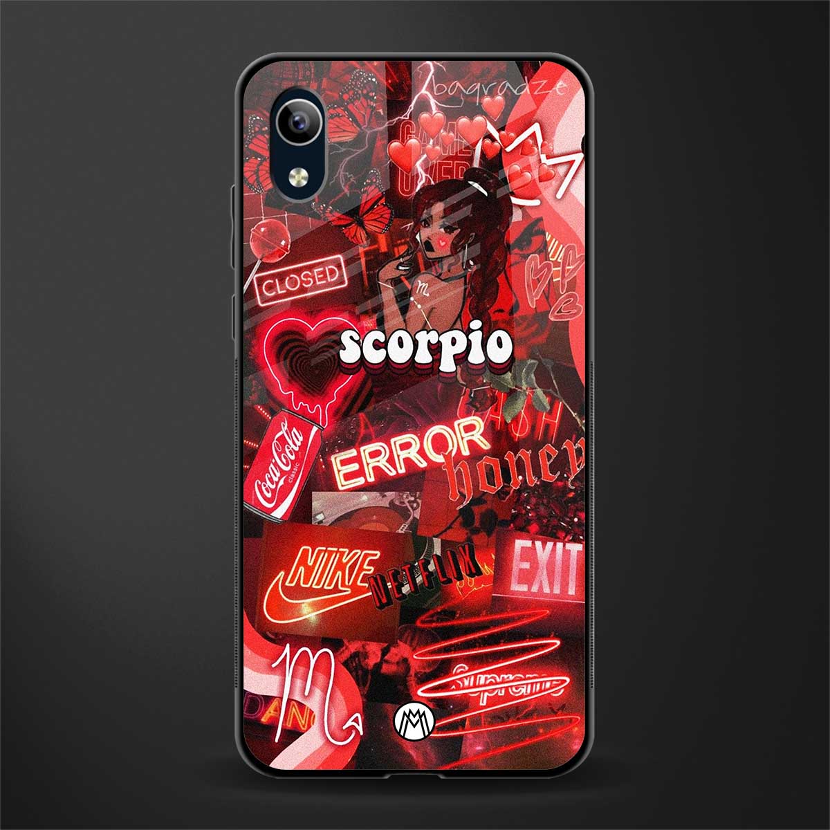scorpio aesthetic collage glass case for vivo y1s without fingerprint image