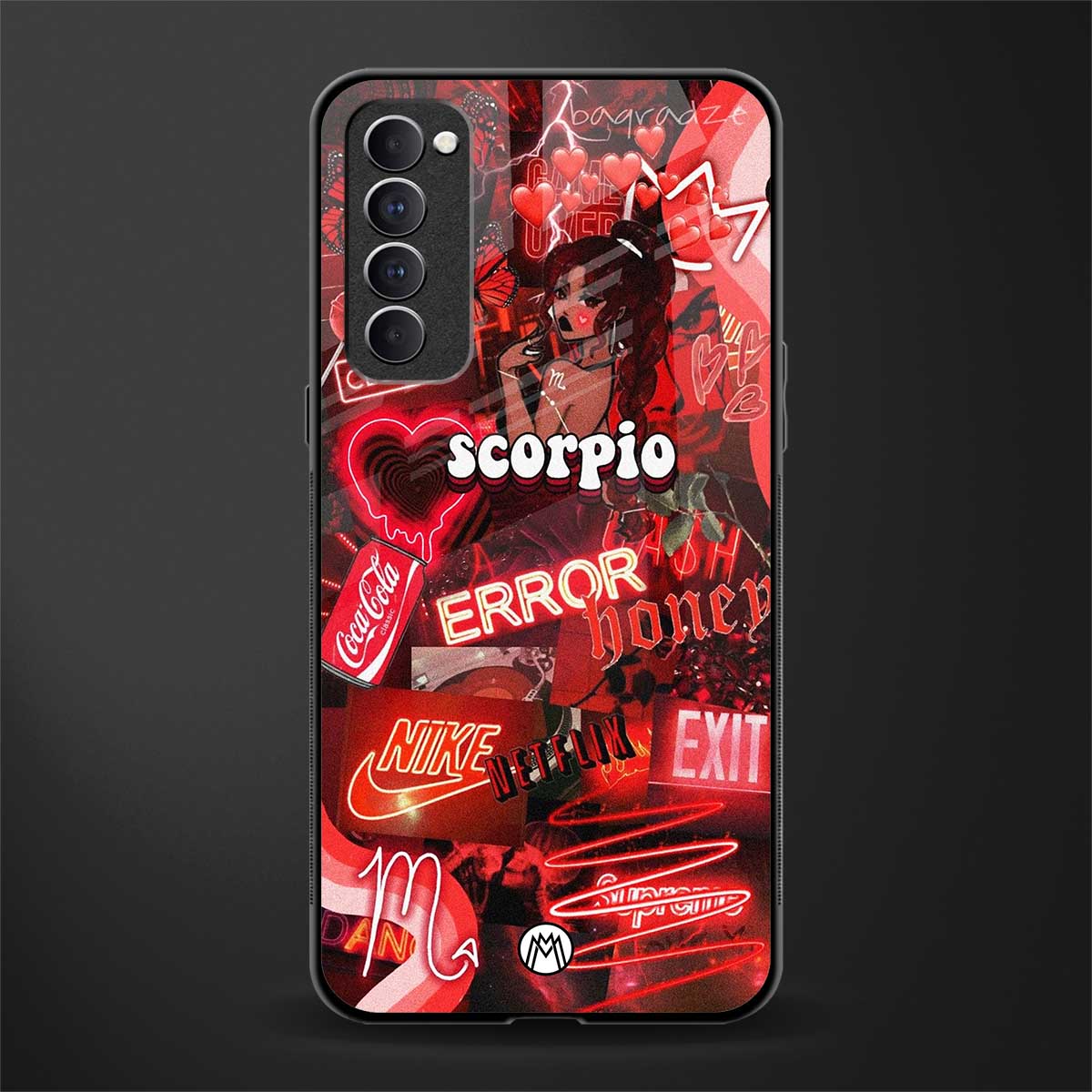 scorpio aesthetic collage glass case for oppo reno 4 pro image