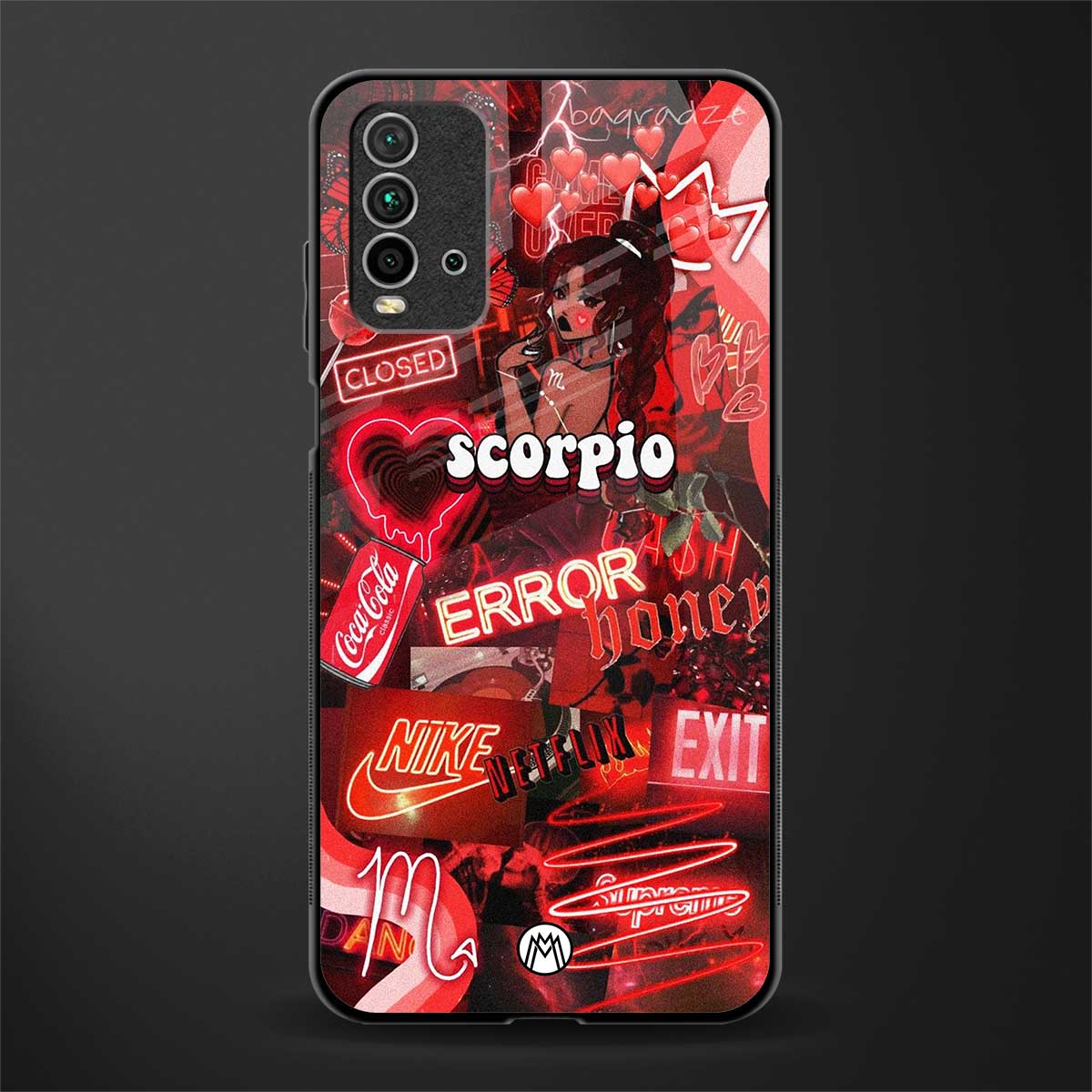 scorpio aesthetic collage glass case for redmi 9 power image