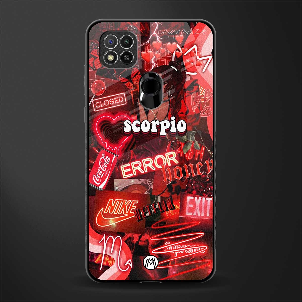 scorpio aesthetic collage glass case for redmi 9 image