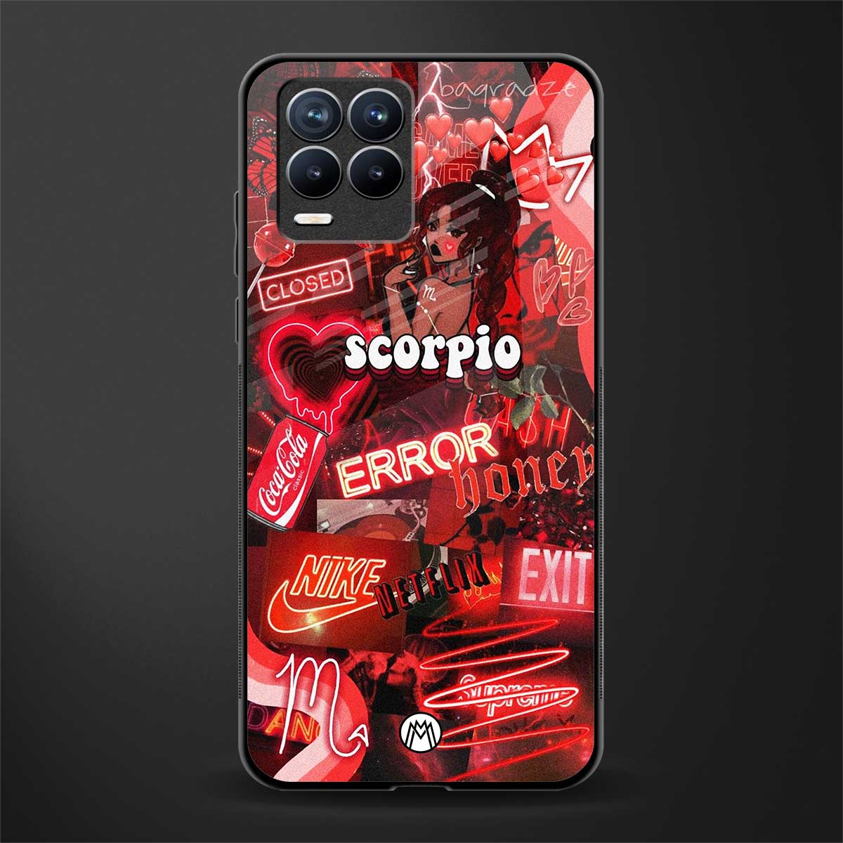 scorpio aesthetic collage glass case for realme 8 4g image