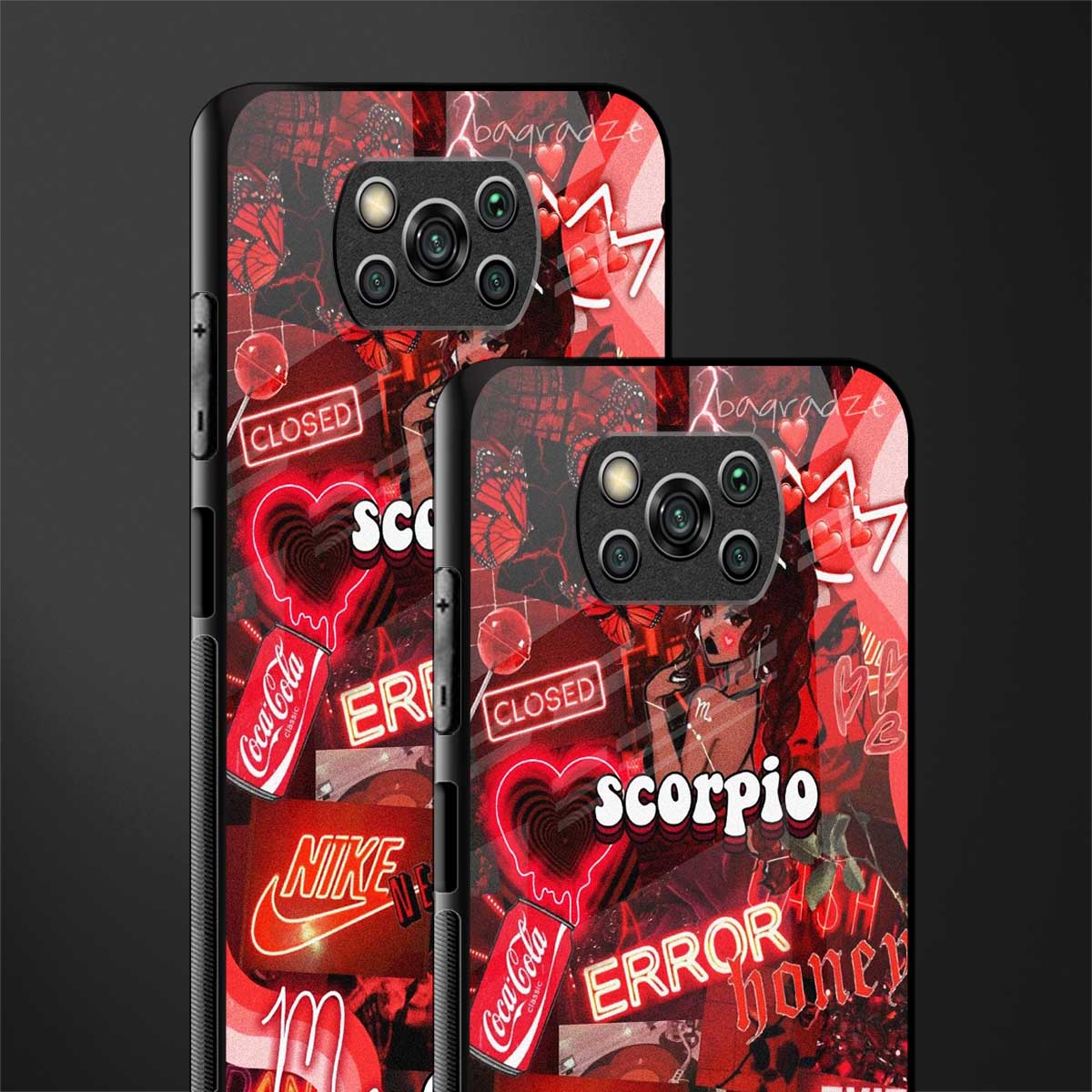 scorpio aesthetic collage glass case for poco x3 image-2