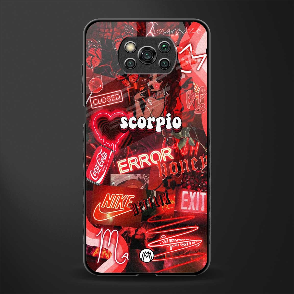 scorpio aesthetic collage glass case for poco x3 image