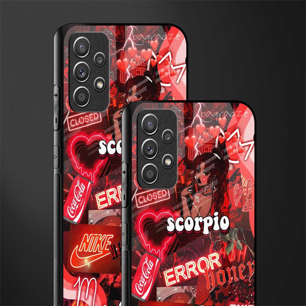 scorpio aesthetic collage glass case for samsung galaxy a72 image-2