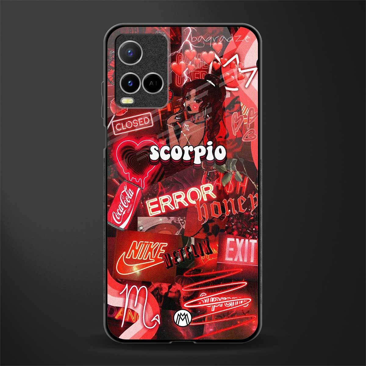 scorpio aesthetic collage glass case for vivo y21a image