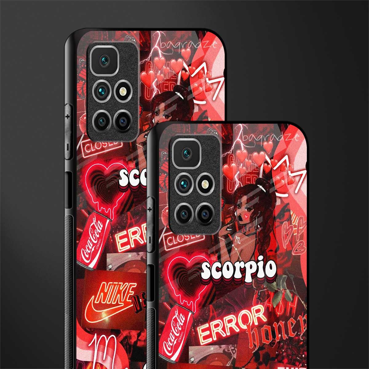 scorpio aesthetic collage glass case for redmi 10 prime image-2
