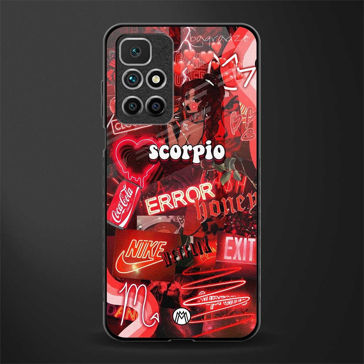 scorpio aesthetic collage glass case for redmi 10 prime image