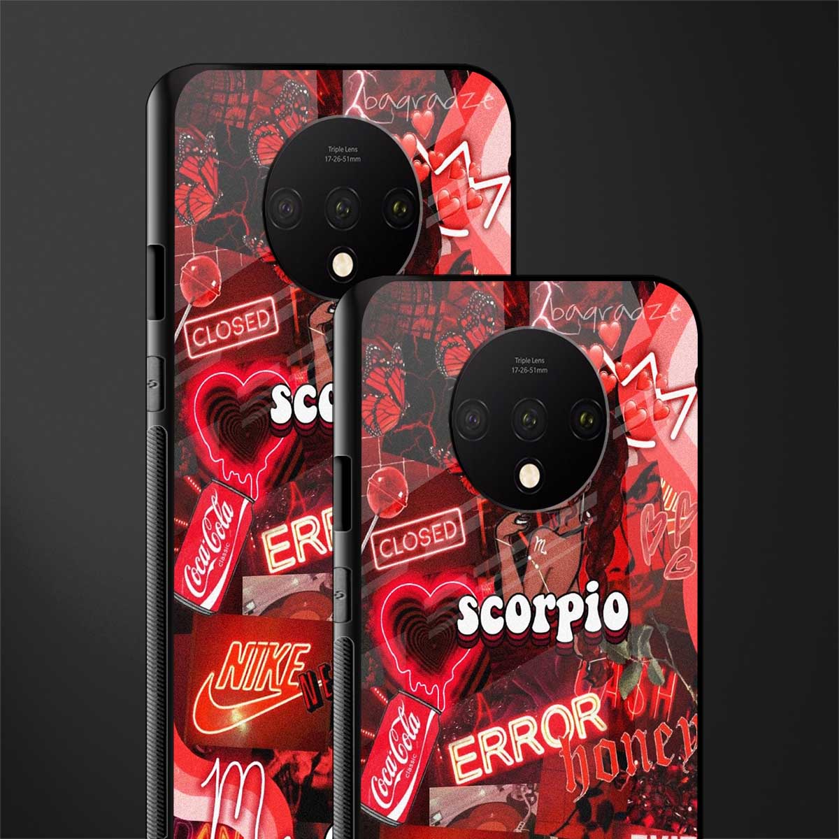 scorpio aesthetic collage glass case for oneplus 7t image-2