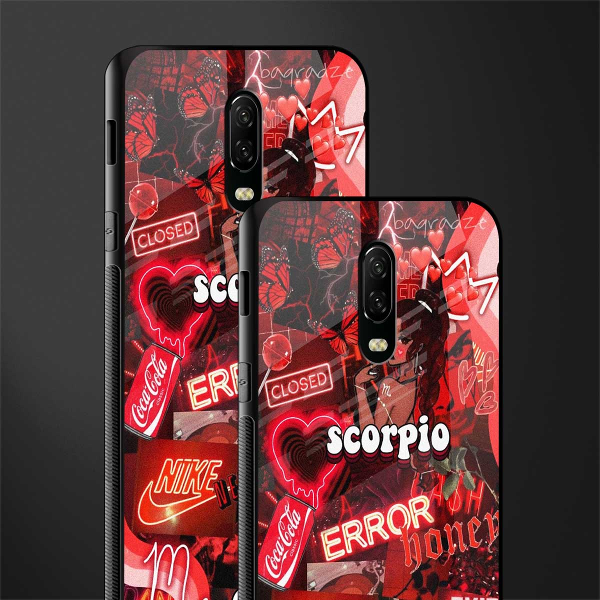 scorpio aesthetic collage glass case for oneplus 6t image-2