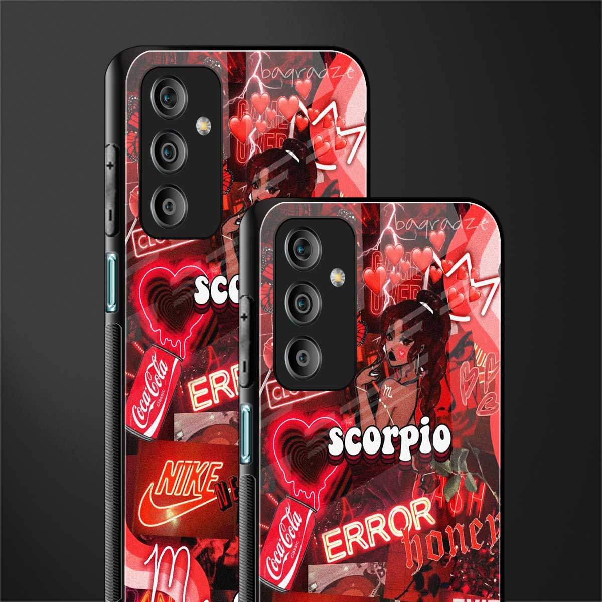 scorpio aesthetic collage back phone cover | glass case for samsung galaxy f23 5g