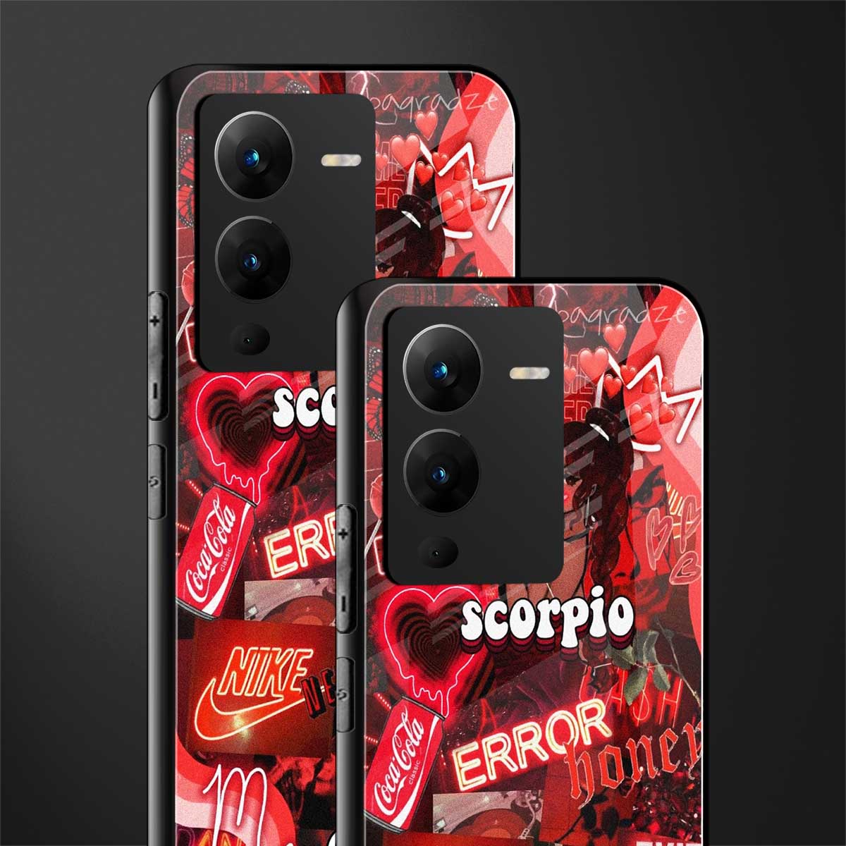 scorpio aesthetic collage back phone cover | glass case for vivo v25 pro 5g