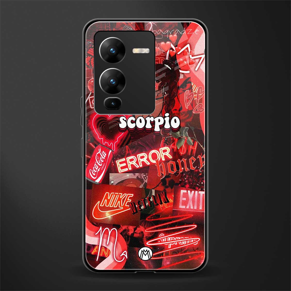 scorpio aesthetic collage back phone cover | glass case for vivo v25 pro 5g