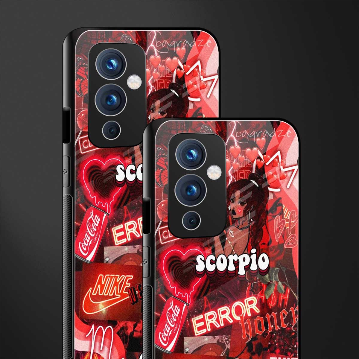 scorpio aesthetic collage back phone cover | glass case for oneplus 9