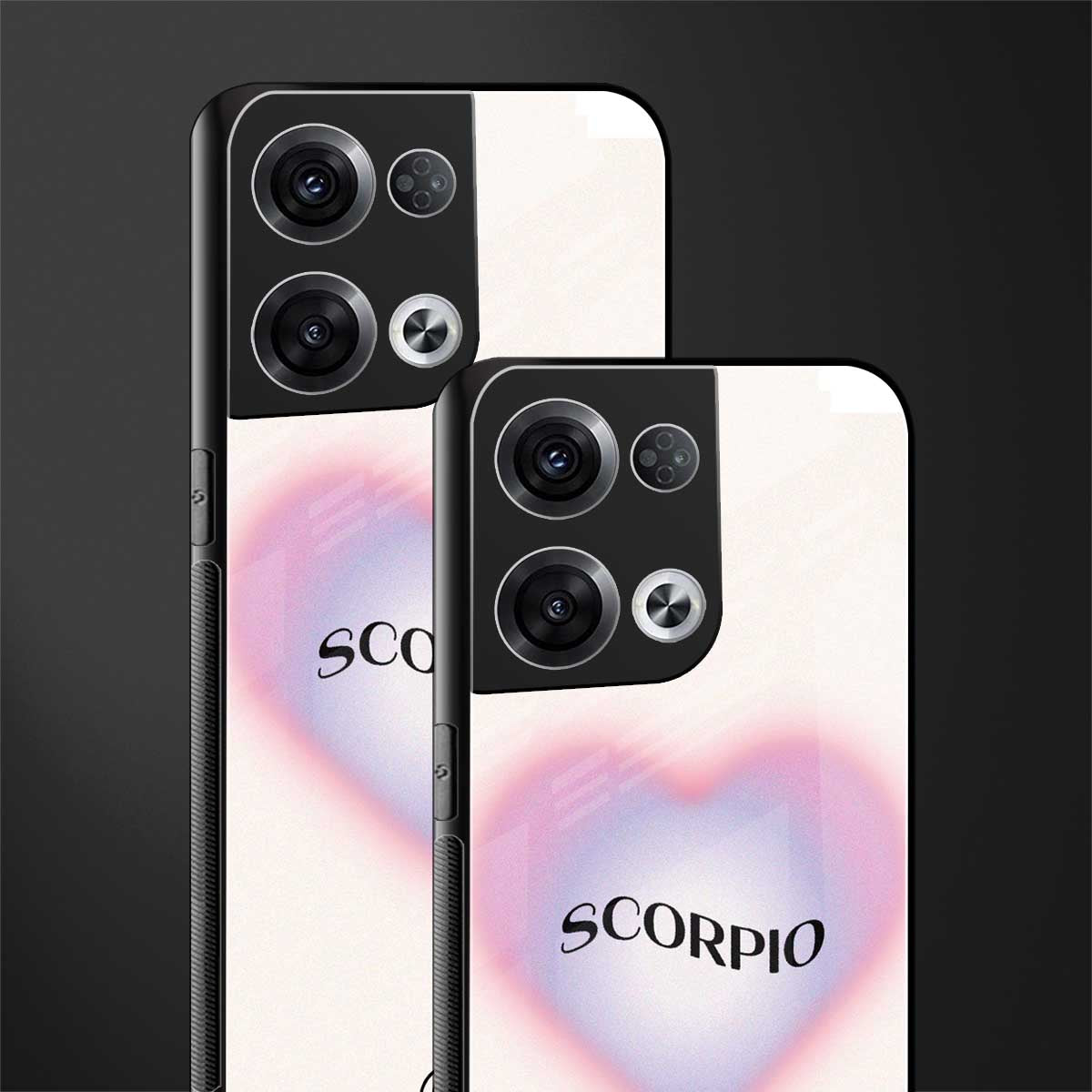 scorpio minimalistic back phone cover | glass case for oppo reno 8