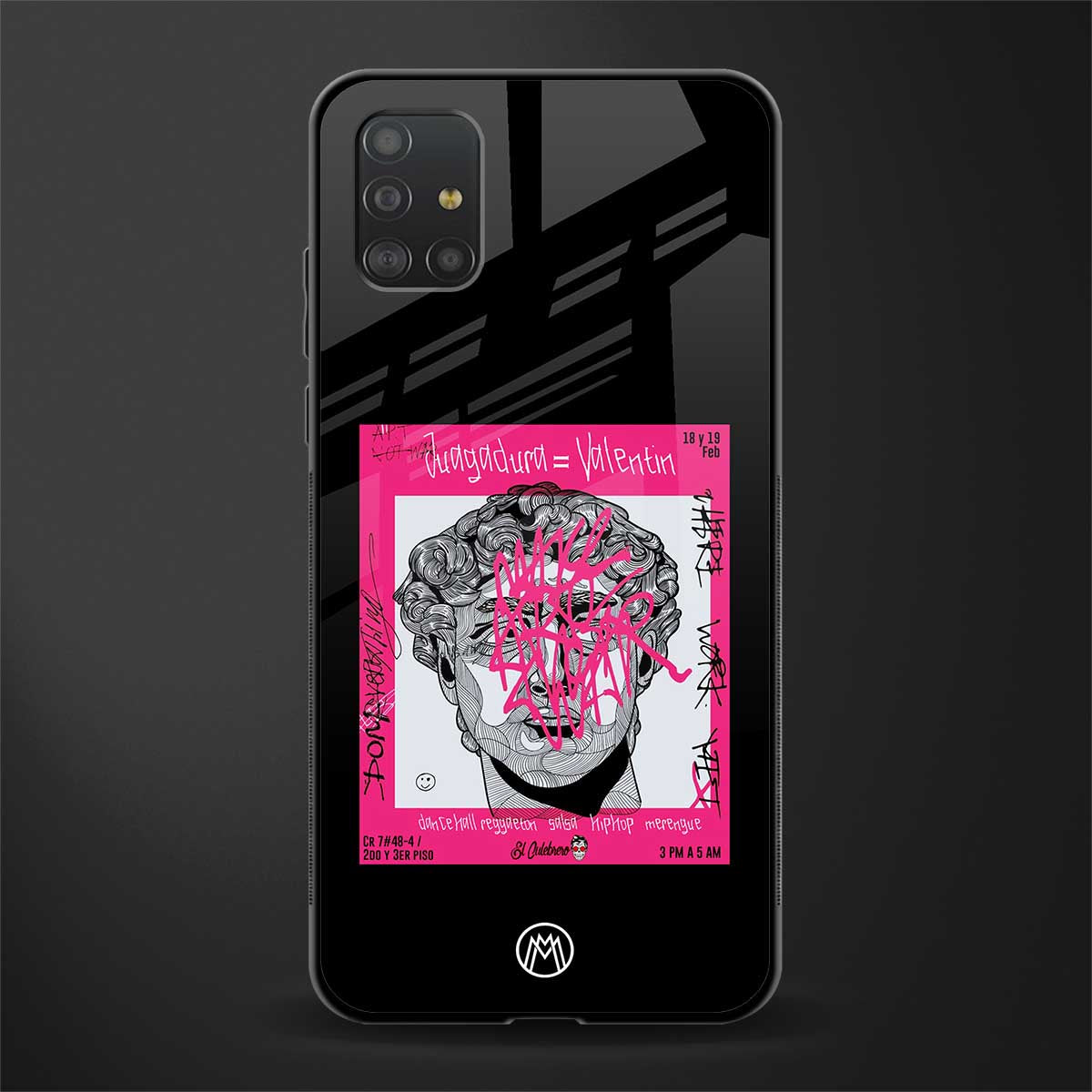 scribbled david michelangelo glass case for samsung galaxy a51 image