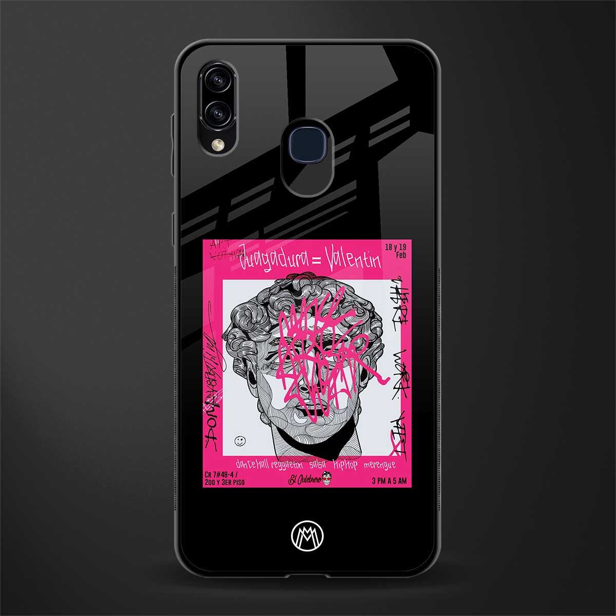 scribbled david michelangelo glass case for samsung galaxy a30 image
