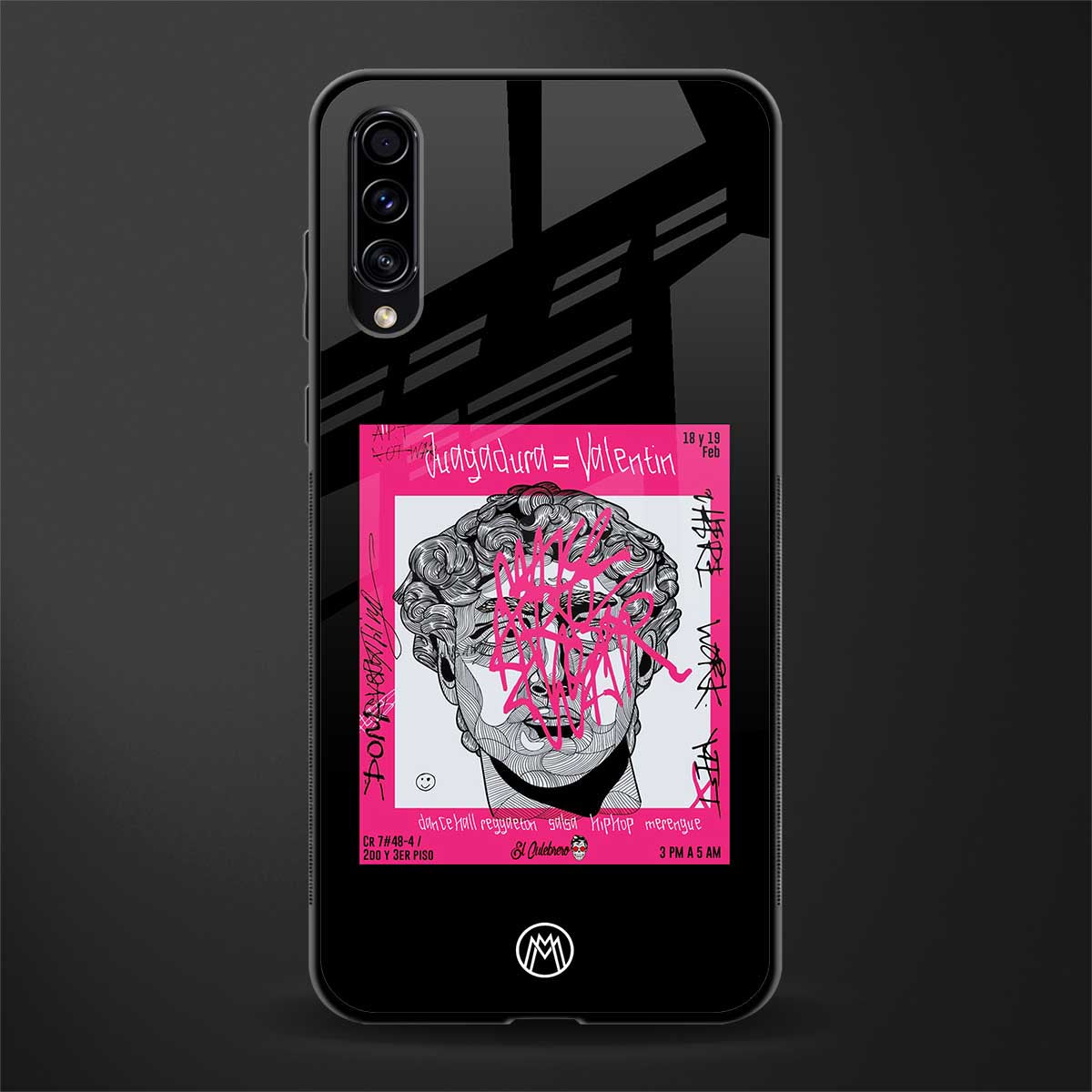 scribbled david michelangelo glass case for samsung galaxy a70 image
