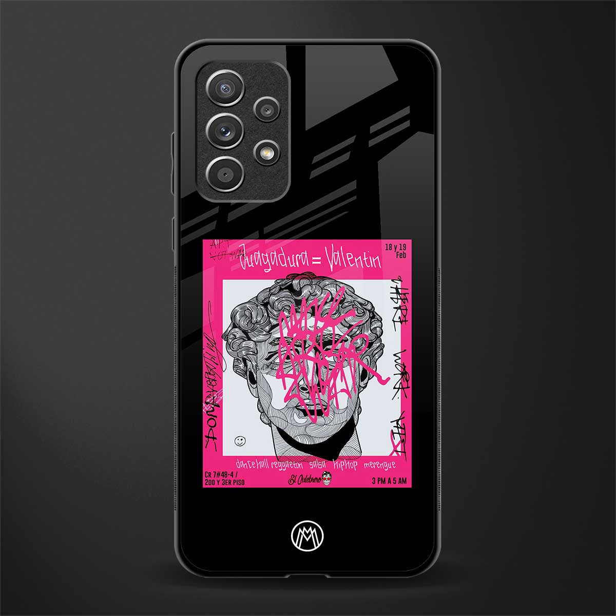 scribbled david michelangelo glass case for samsung galaxy a72 image