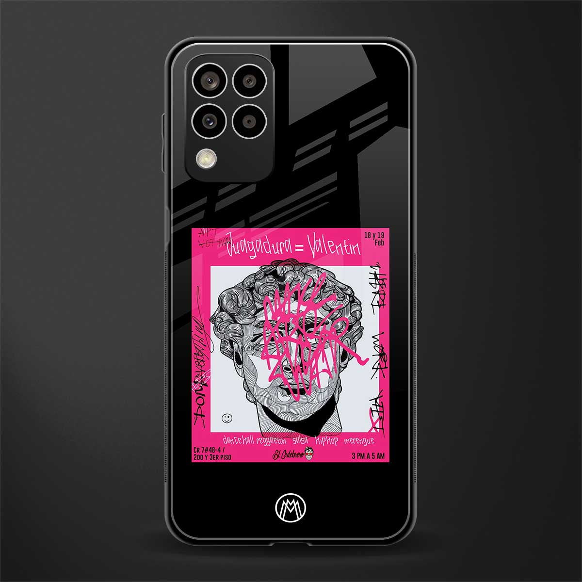 scribbled david michelangelo back phone cover | glass case for samsung galaxy m33 5g